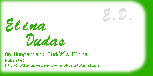 elina dudas business card
